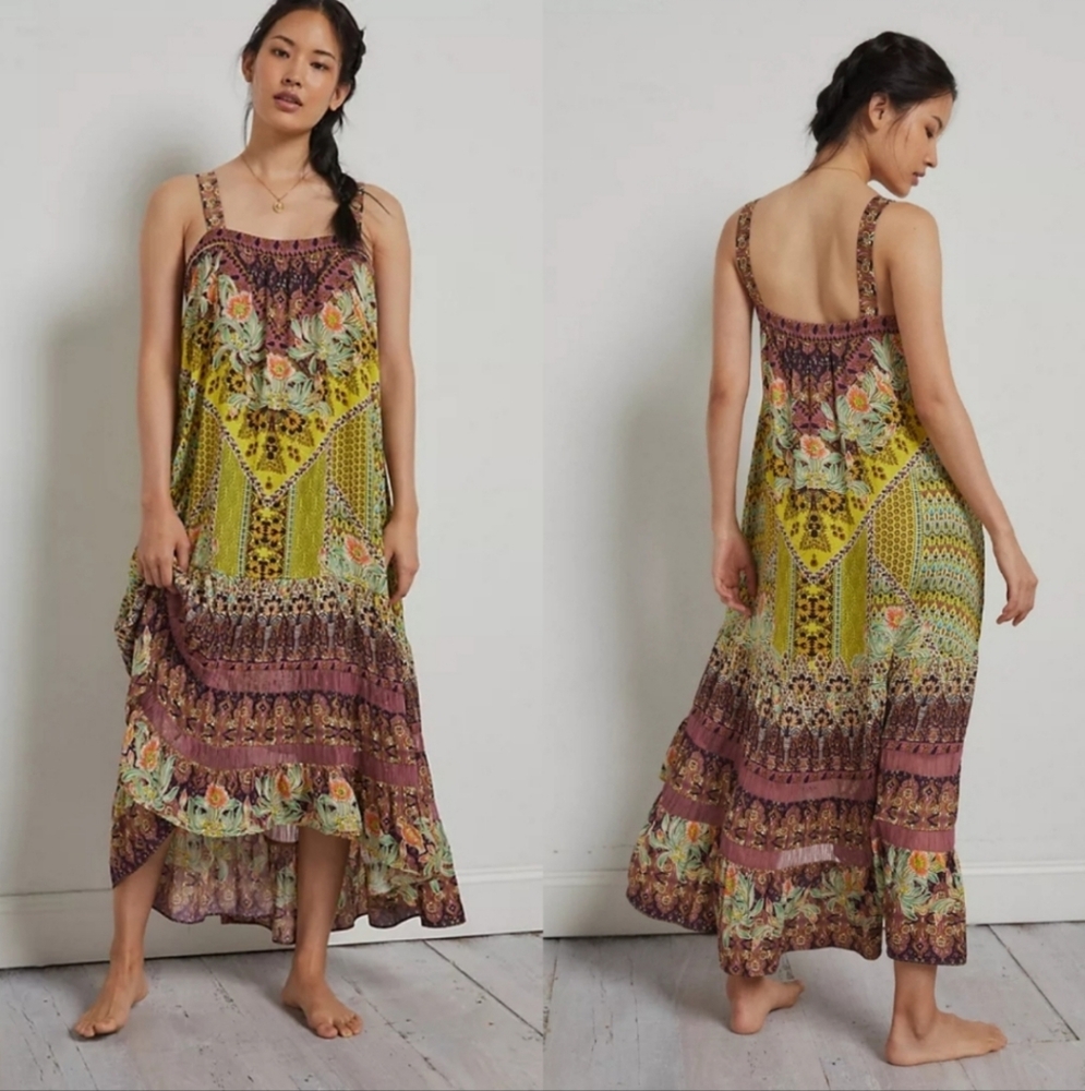Anthropologie Lovett Tiered  Maxi Dress - Picture 3 of 11
